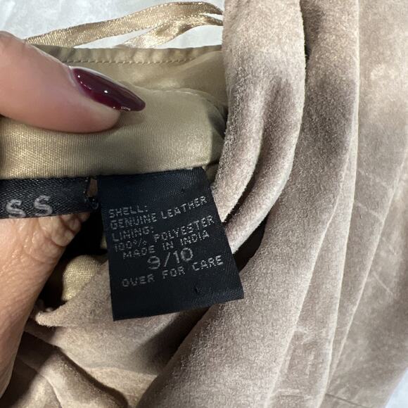 Express world brand tan genuine leather sundress size 9/10 - Picture 4 of 12